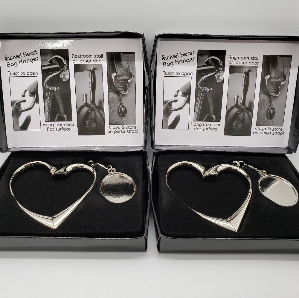 Lot of 2 New Heart Shaped Purse/Handbag Hangers
